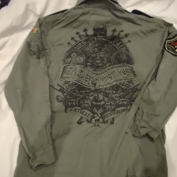 Parish Nation 2XL bomber jacket shirt with patches military shirt - Picture 3 of 10